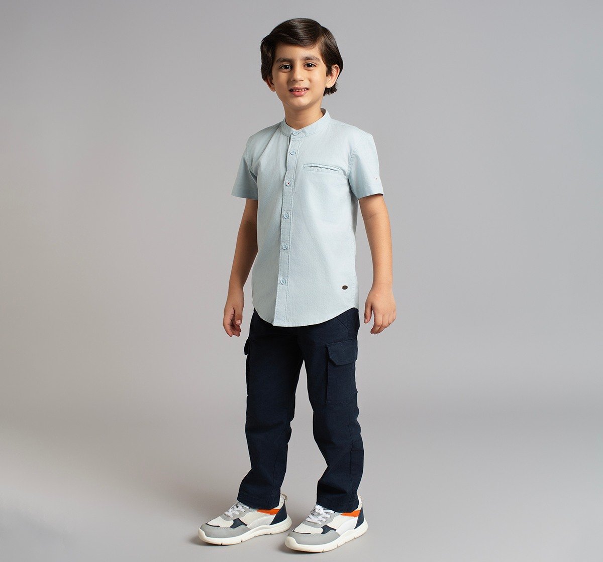 Boys Welt Pocket Half Sleeves Shirt
