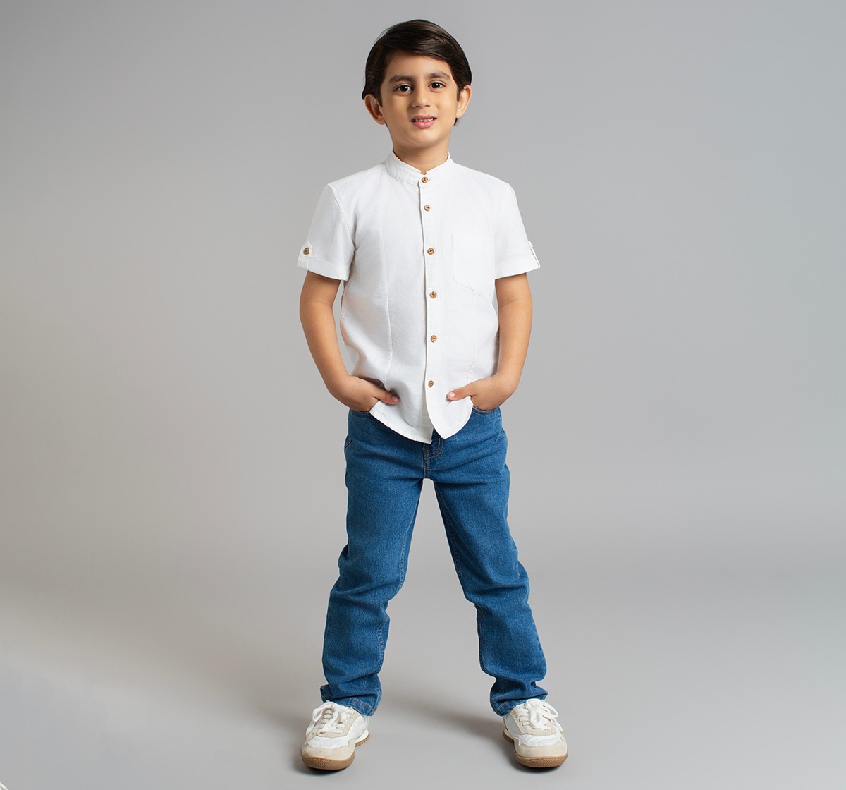Boys Half Sleeves Solid Shirt