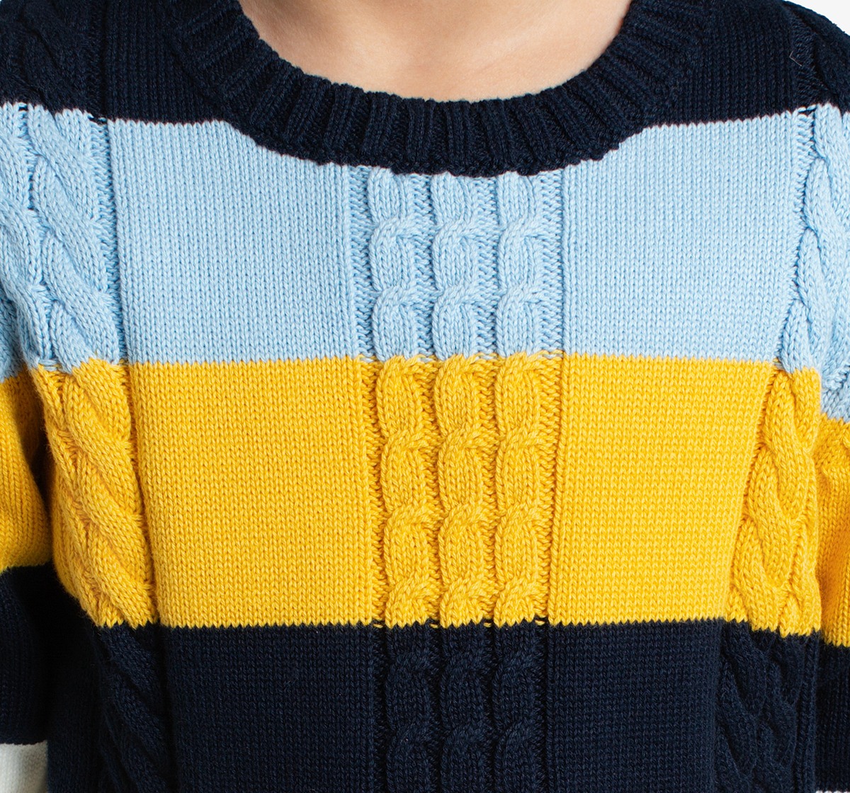 Boys Cable Knit Sweater With Muffler