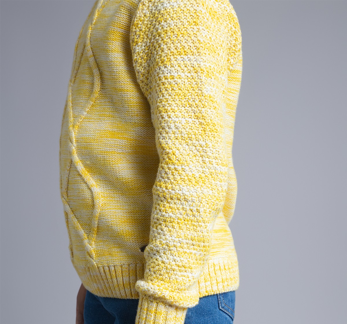 Ed-A-Mamma Boys Cable Knit Sweater - Yellow