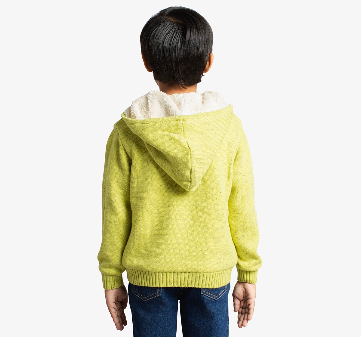 Boys Cable Knit Sweater With Hoodie