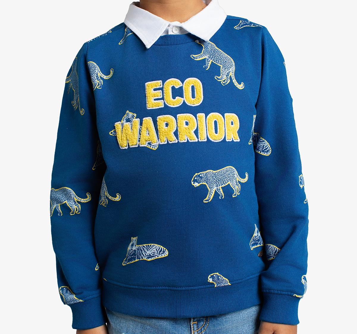 Boys Aop Sweatshirt With Collar