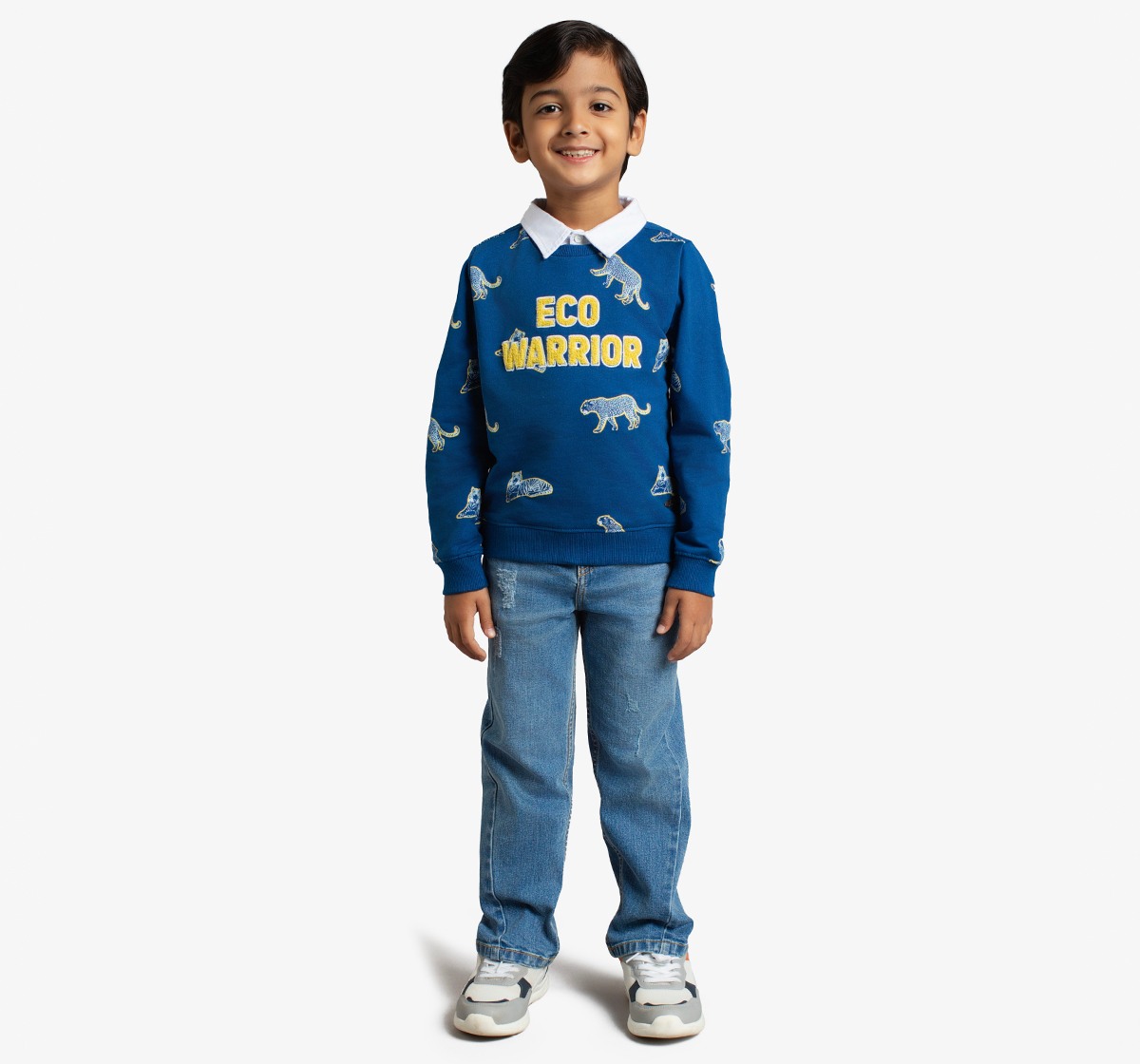 Boys Aop Sweatshirt With Collar