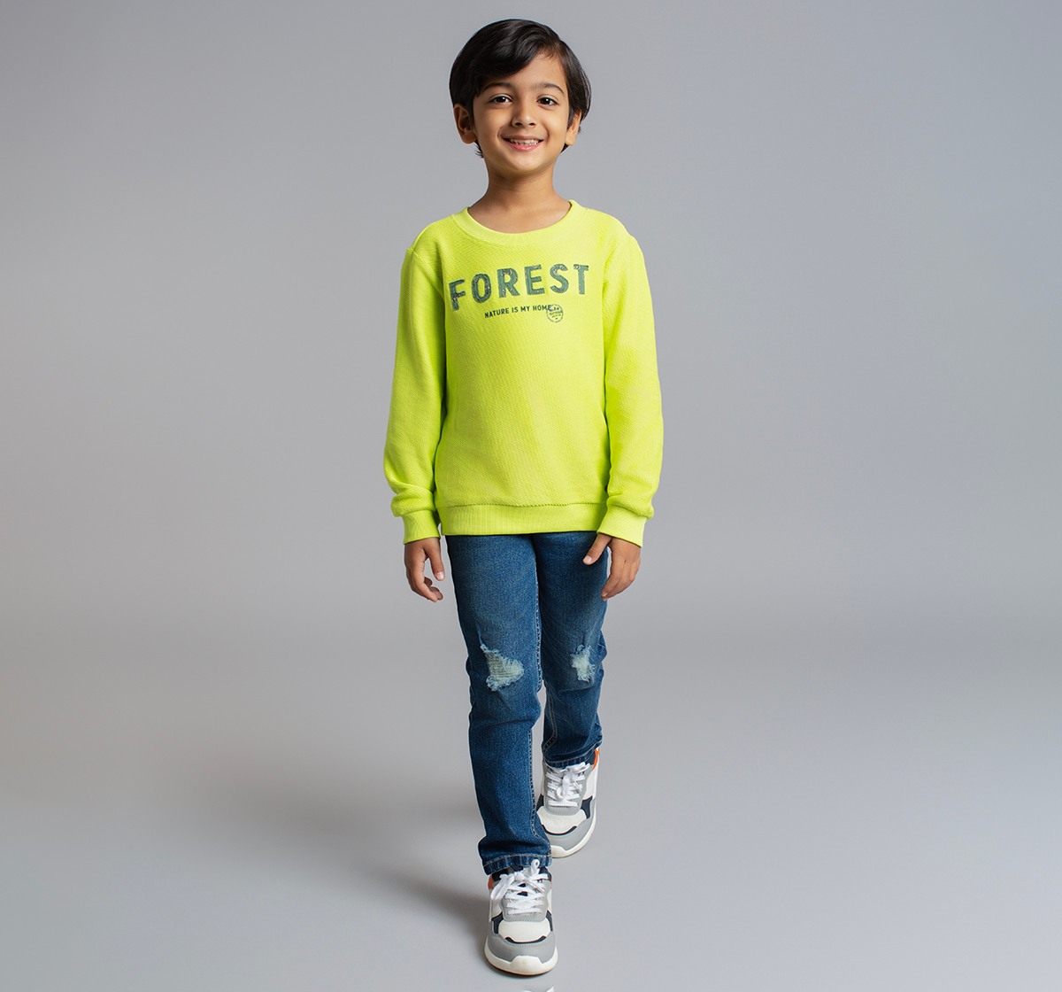 Boys Knit Twill Sweatshirt