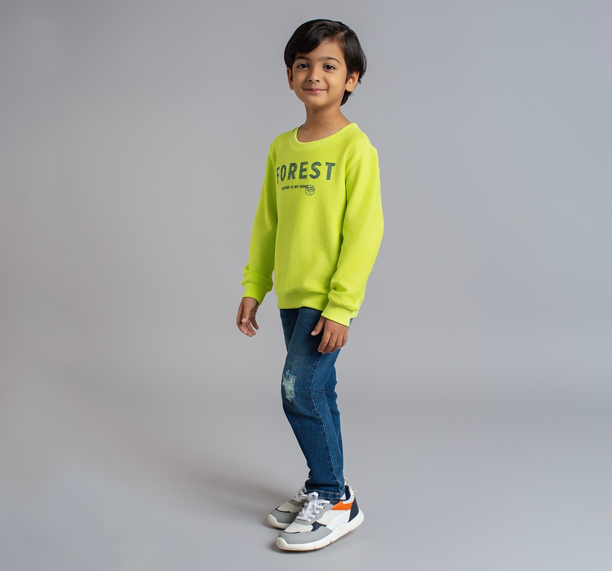 Boys Knit Twill Sweatshirt