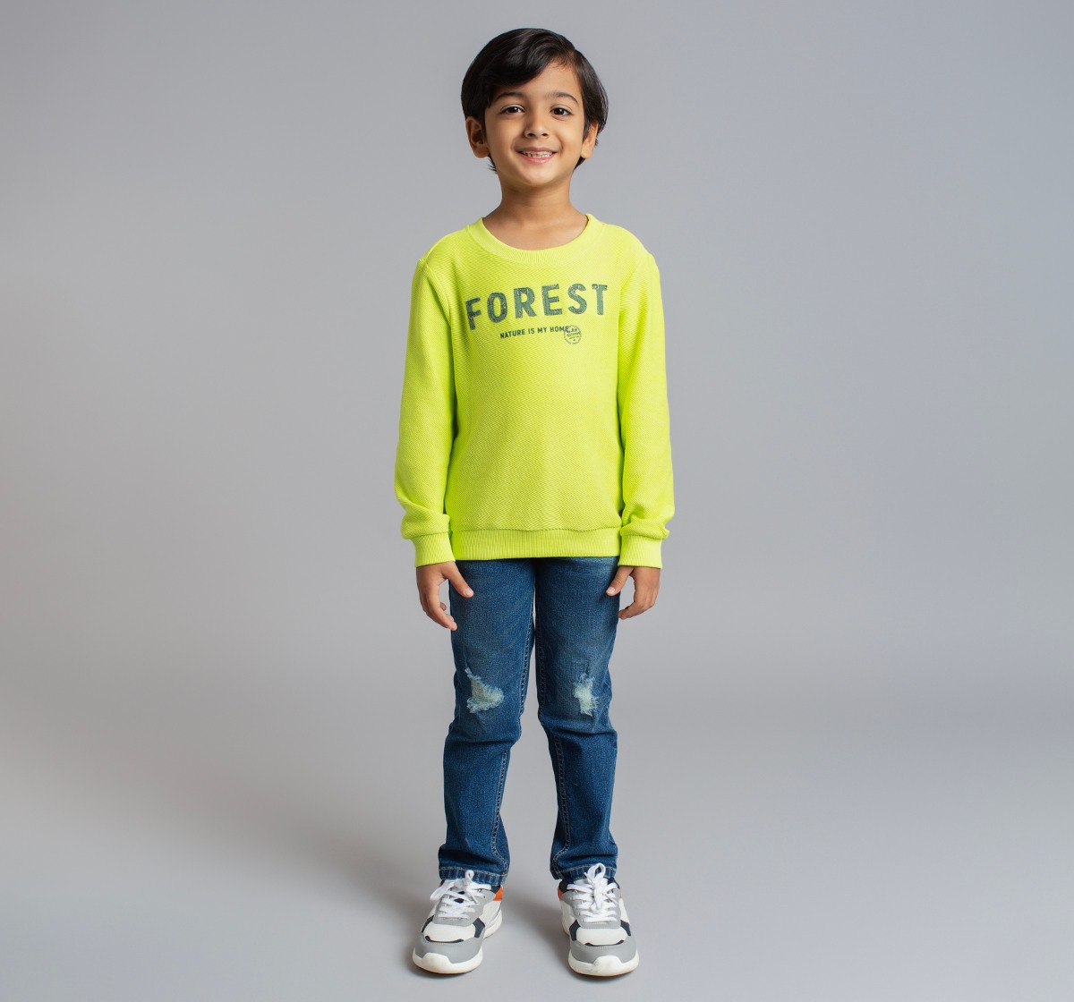 Boys Knit Twill Sweatshirt