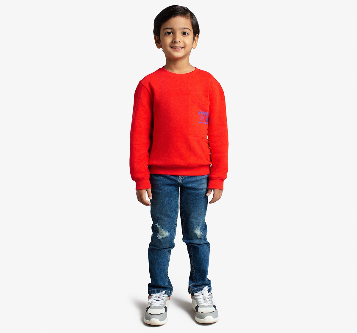 Boys Pique Printed Sweatshirt