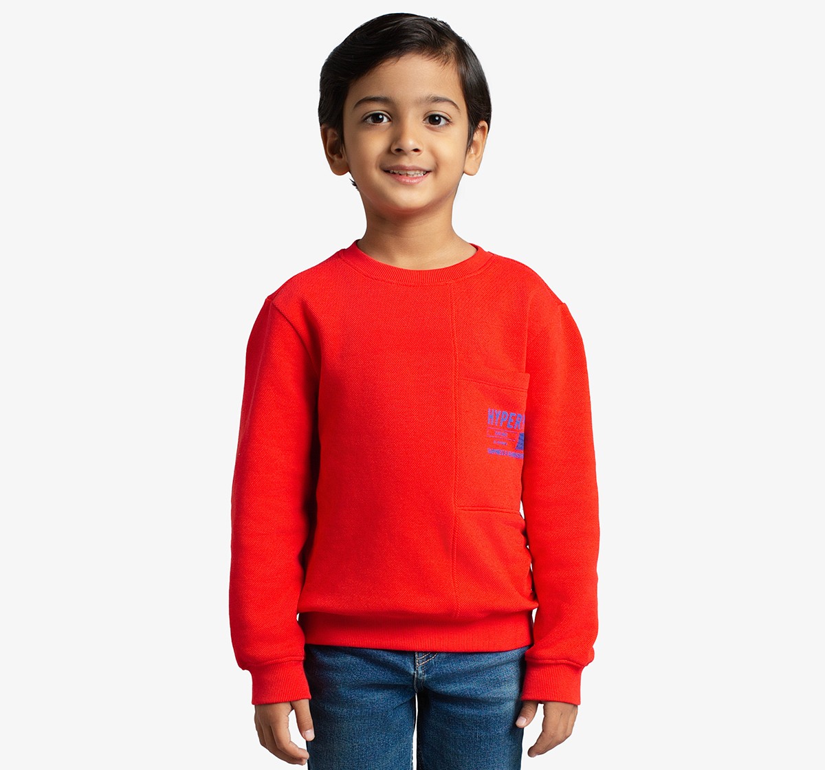 Boys Pique Printed Sweatshirt