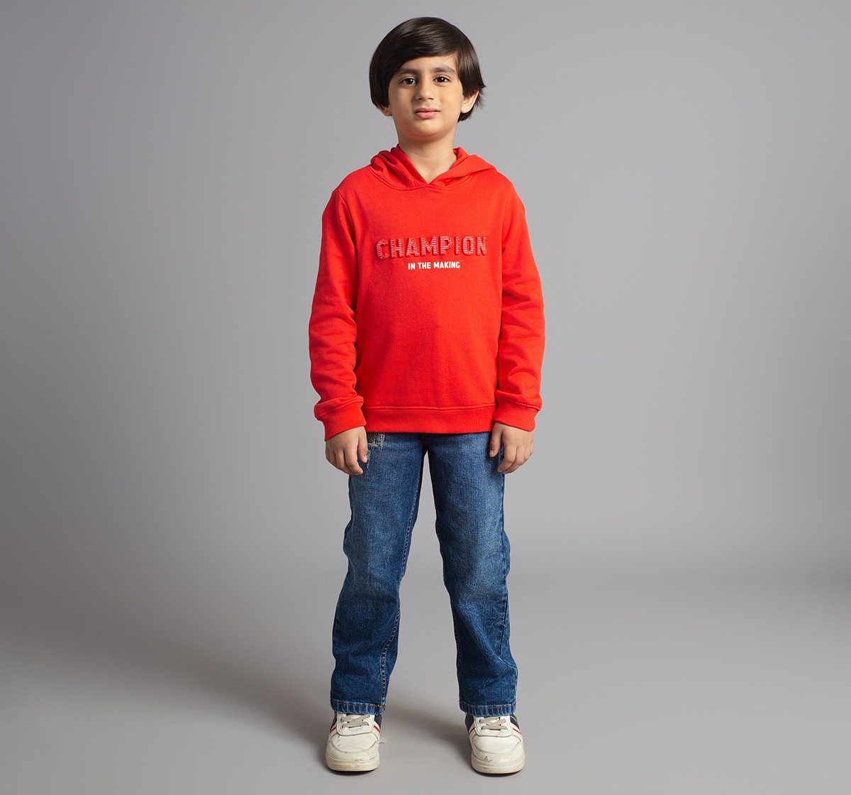 Ed-A-Mamma Boys Embossed Printed Sweatshirt - Red