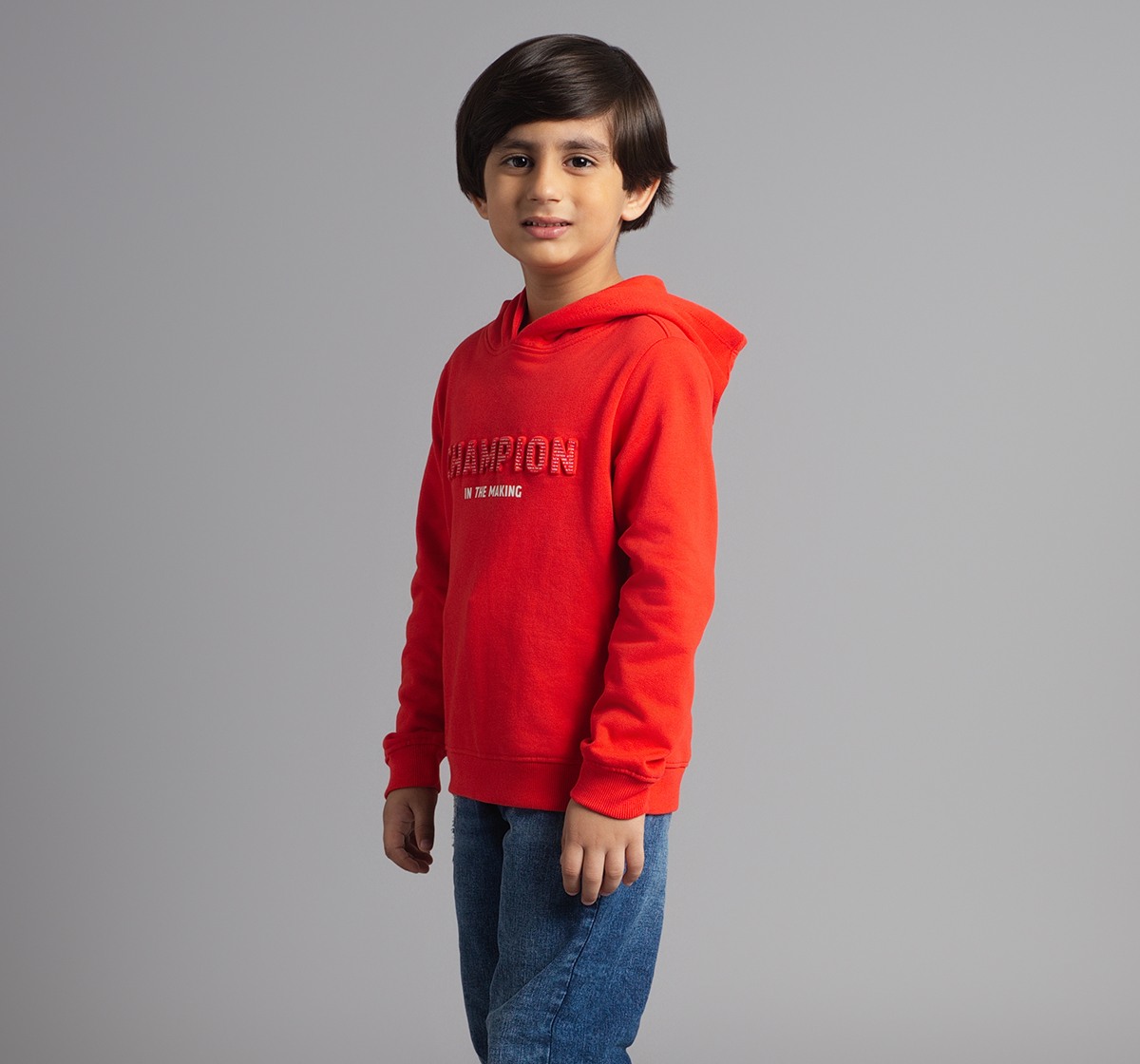 Ed-A-Mamma Boys Embossed Printed Sweatshirt - Red