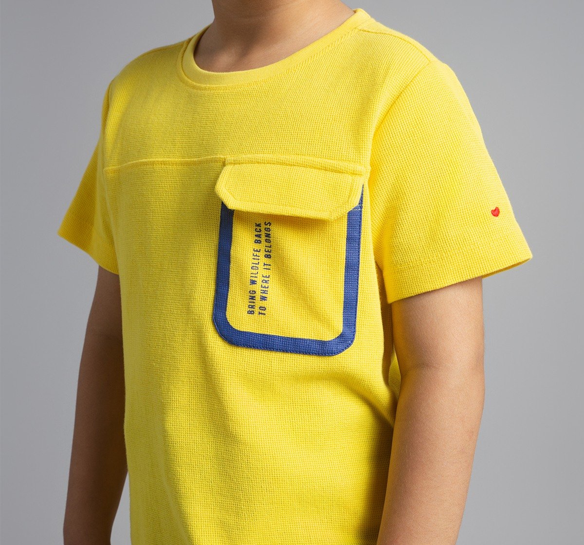 Boys Waffle Printed T-Shirt