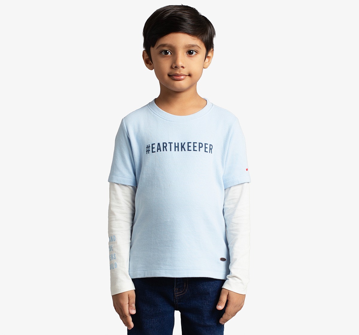 Ed-A-Mamma Boys Doctor Sleeve Ottoman Printed T-Shirt - Sky Blue