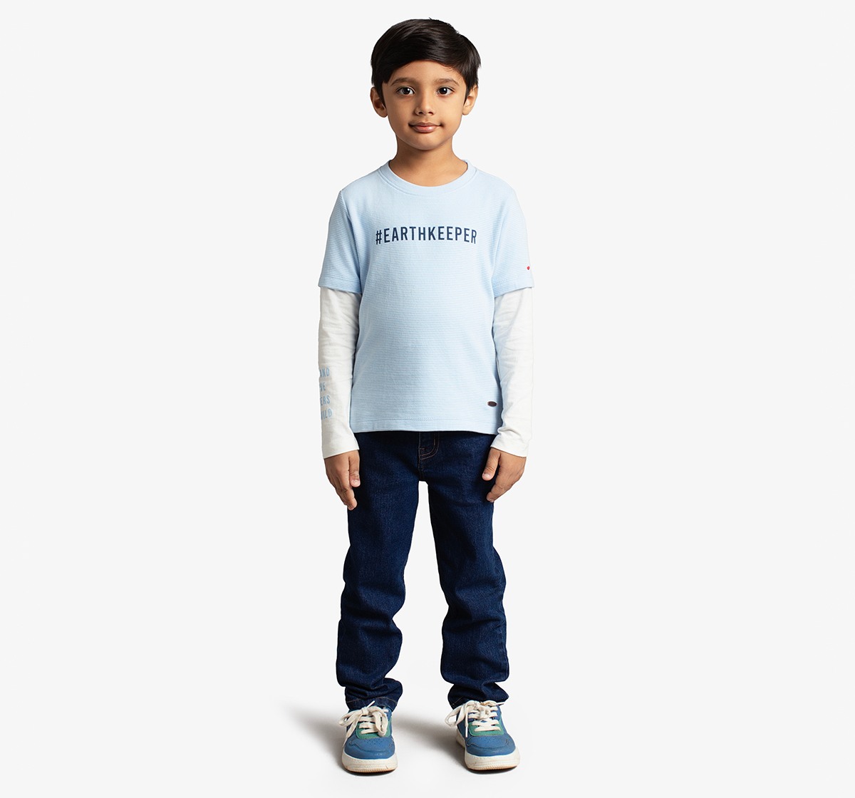 Ed-A-Mamma Boys Doctor Sleeve Ottoman Printed T-Shirt - Sky Blue