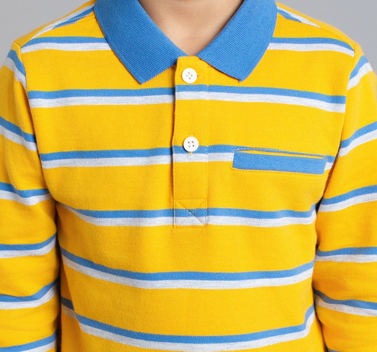 Boys Yarn Dyed Striped Polo T-Shirt