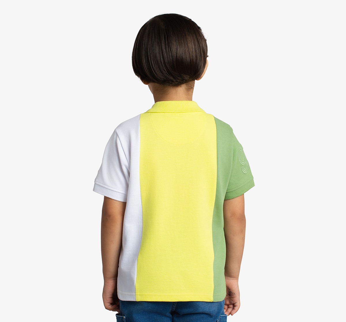 Ed-A-Mamma Boys Colorblock Polo T-Shirt - Lime