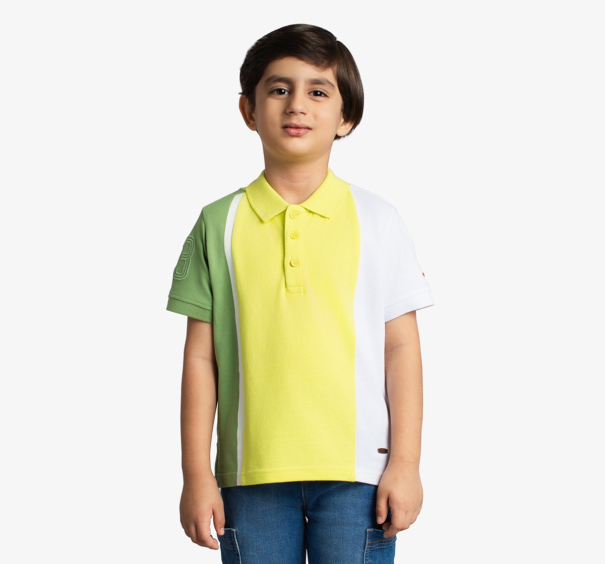 Ed-A-Mamma Boys Colorblock Polo T-Shirt - Lime