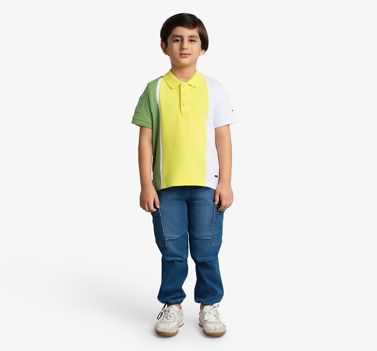 Ed-A-Mamma Boys Colorblock Polo T-Shirt - Lime