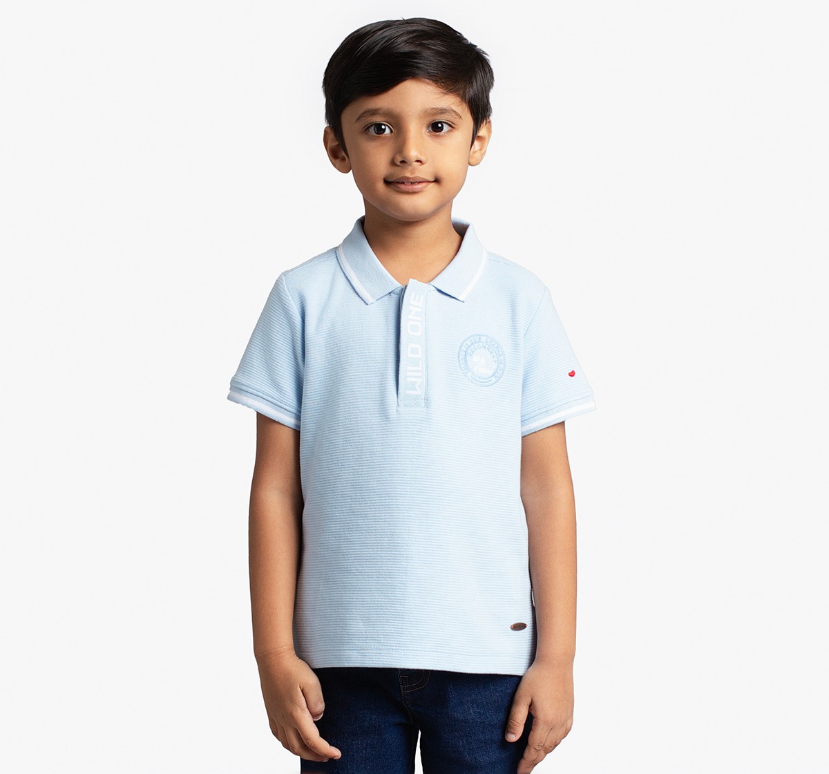 Ed-A-Mamma Boys Printed Polo T-Shirt - Sky Blue