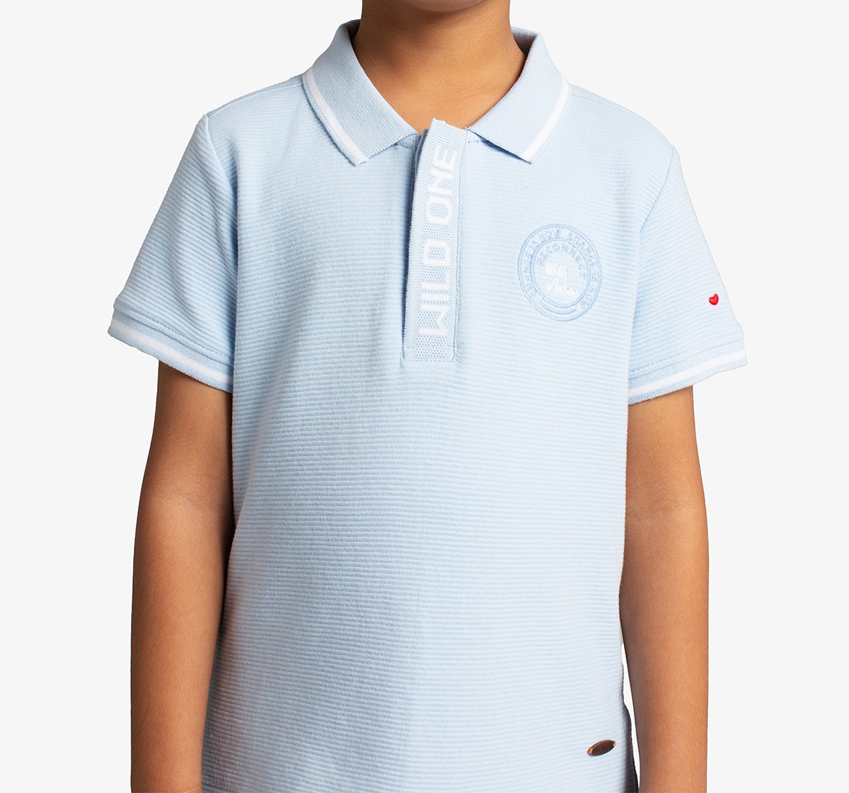Ed-A-Mamma Boys Printed Polo T-Shirt - Sky Blue