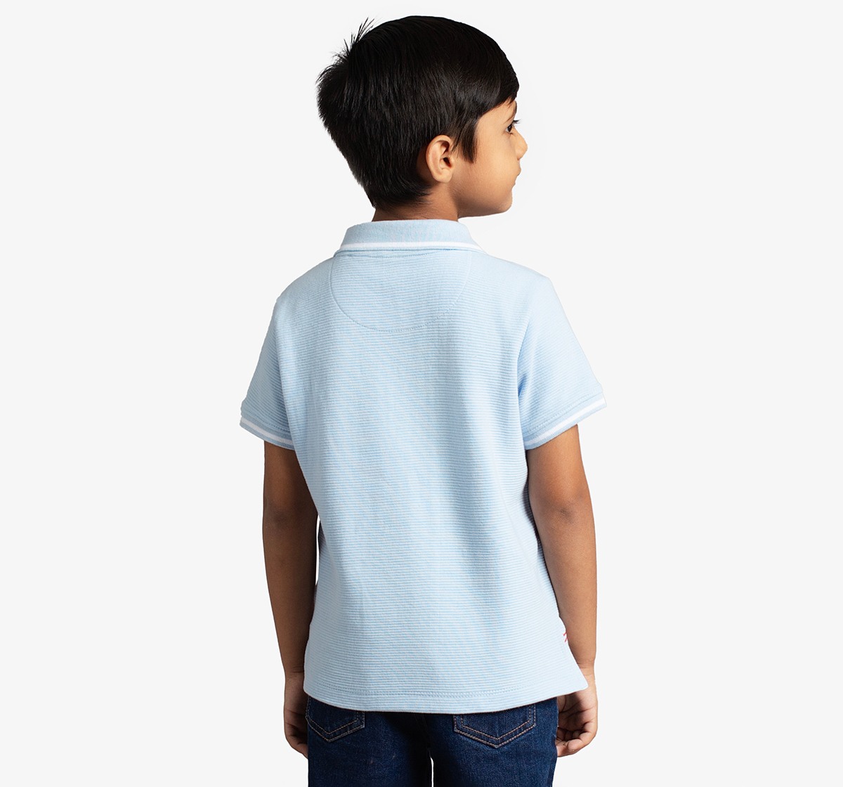 Ed-A-Mamma Boys Printed Polo T-Shirt - Sky Blue