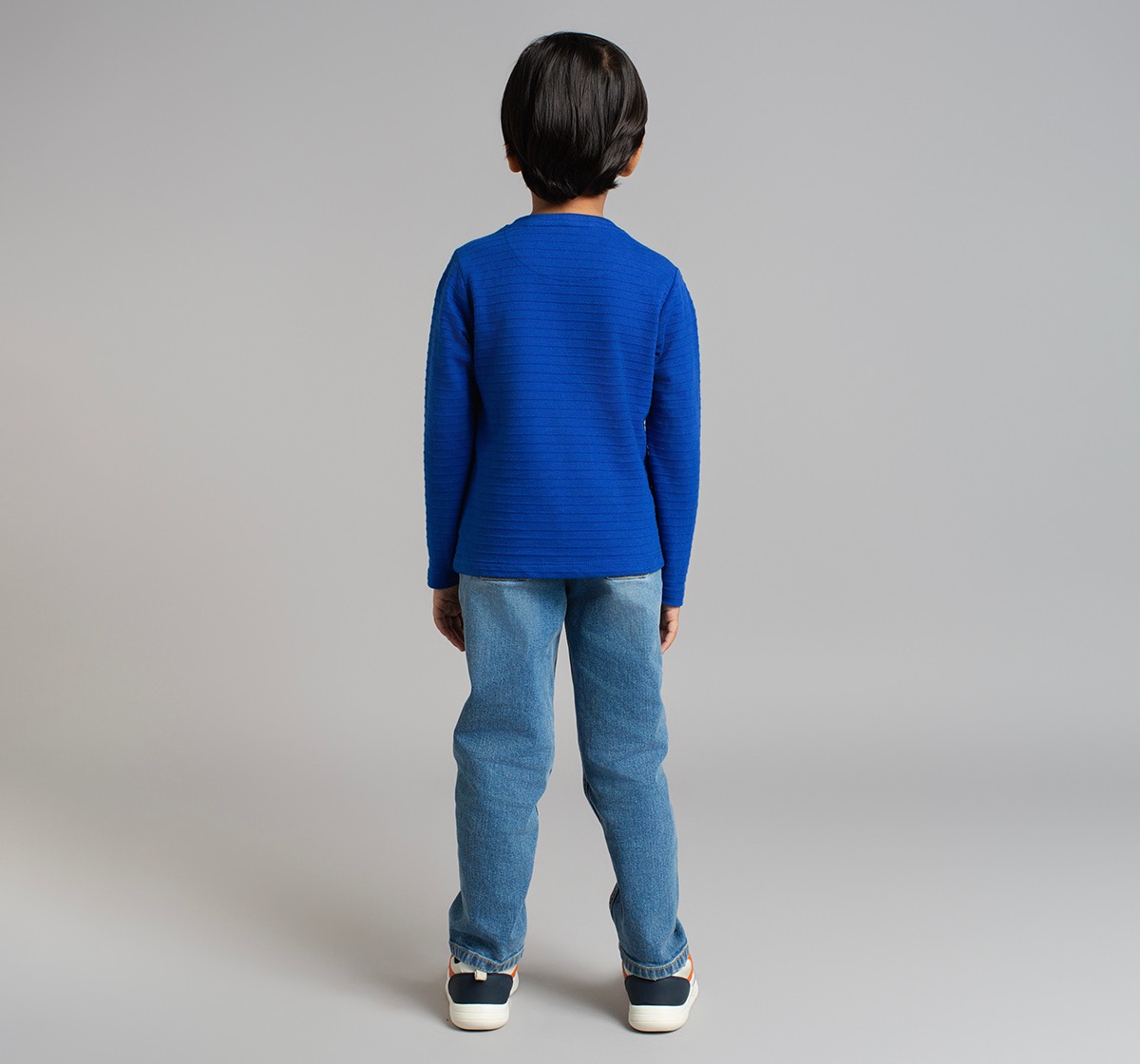 Ed-A-Mamma Boys Textured Knit Crew Neck T-Shirt - Royal Blue