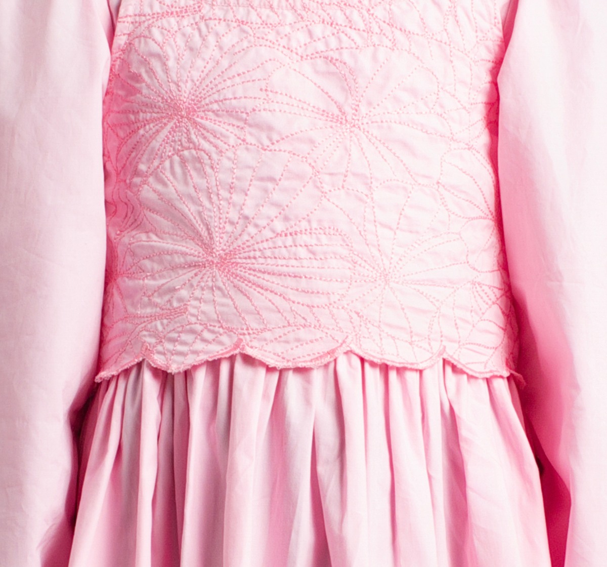Ed-A-Mamma Girls Dress With Attached Embroidered Top - Pink