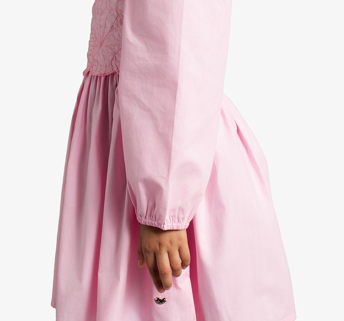 Ed-A-Mamma Girls Dress With Attached Embroidered Top - Pink