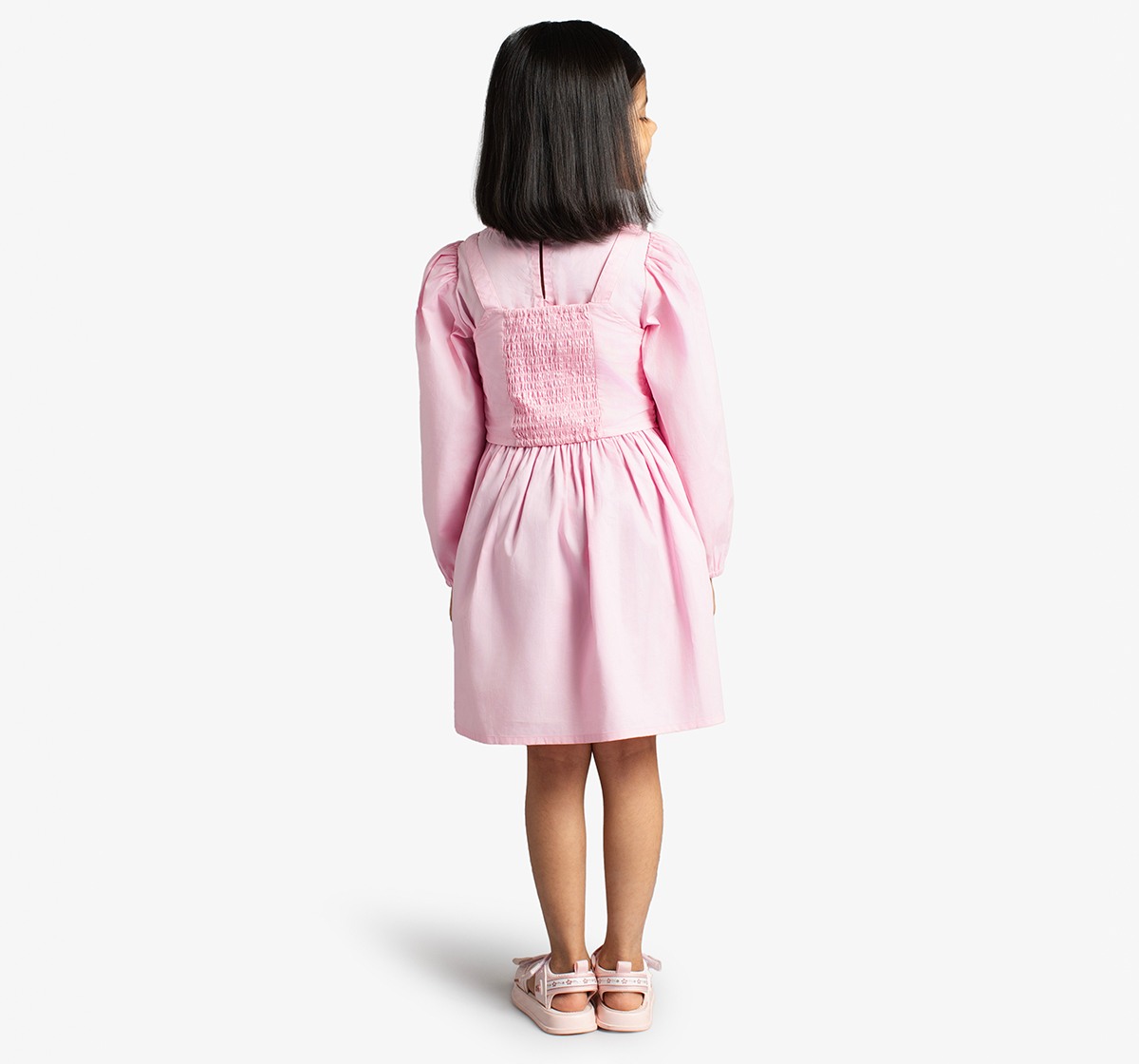 Ed-A-Mamma Girls Dress With Attached Embroidered Top - Pink
