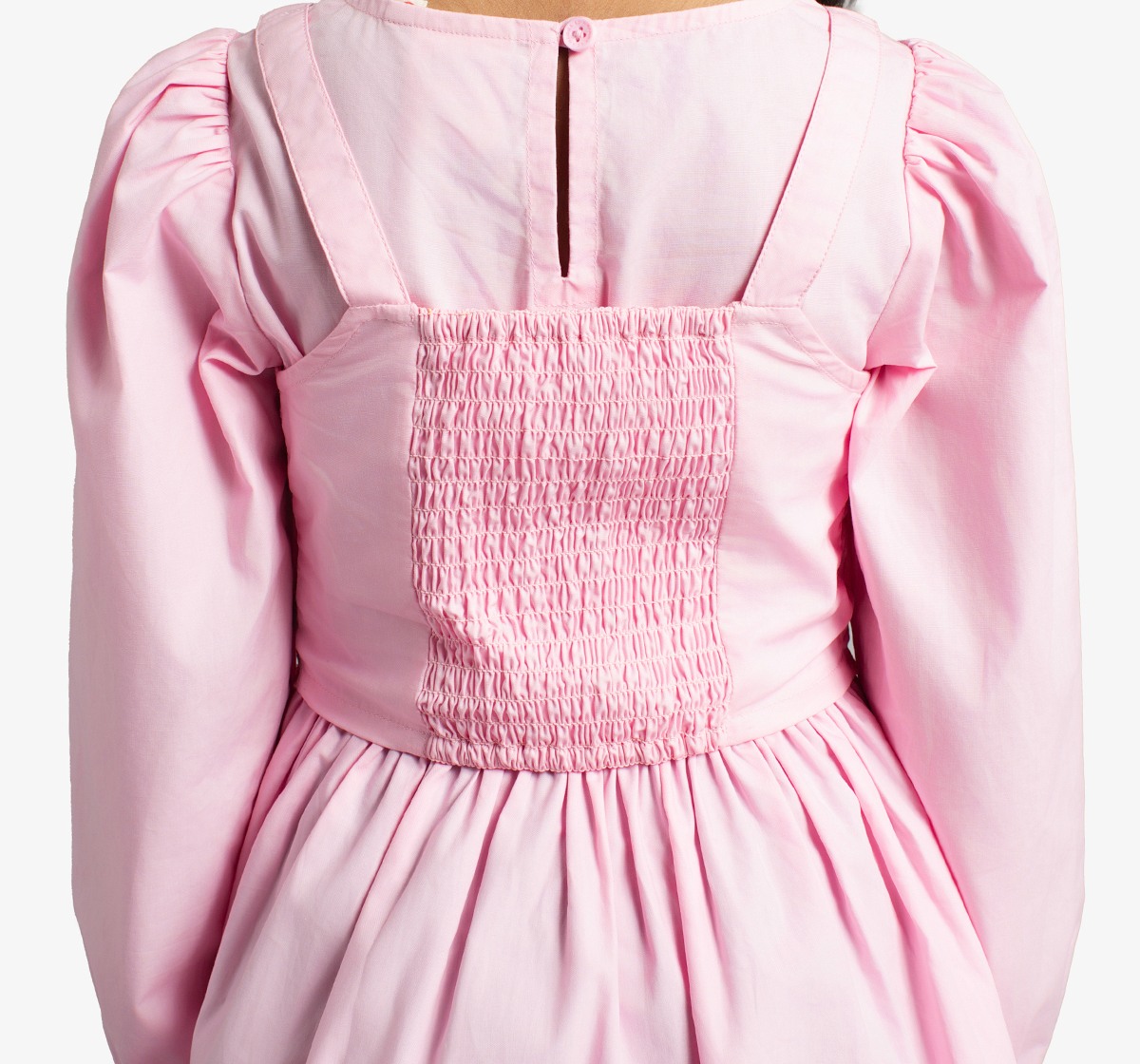 Ed-A-Mamma Girls Dress With Attached Embroidered Top - Pink