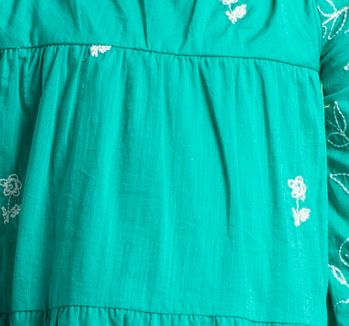 Girls Embroidered Dress With Scrunchie