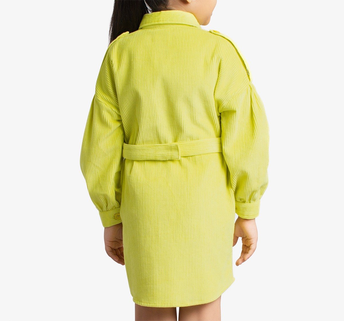 Girls Corduroy Shirt Dress With A Belt