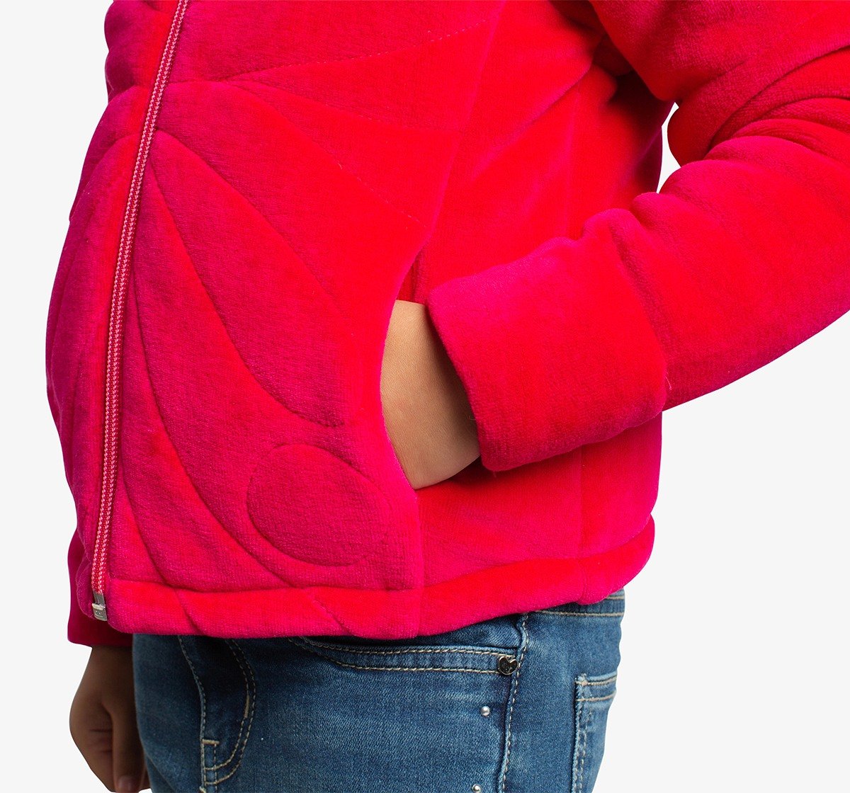 Girls Puffer Jacket With Butterfly Quilting