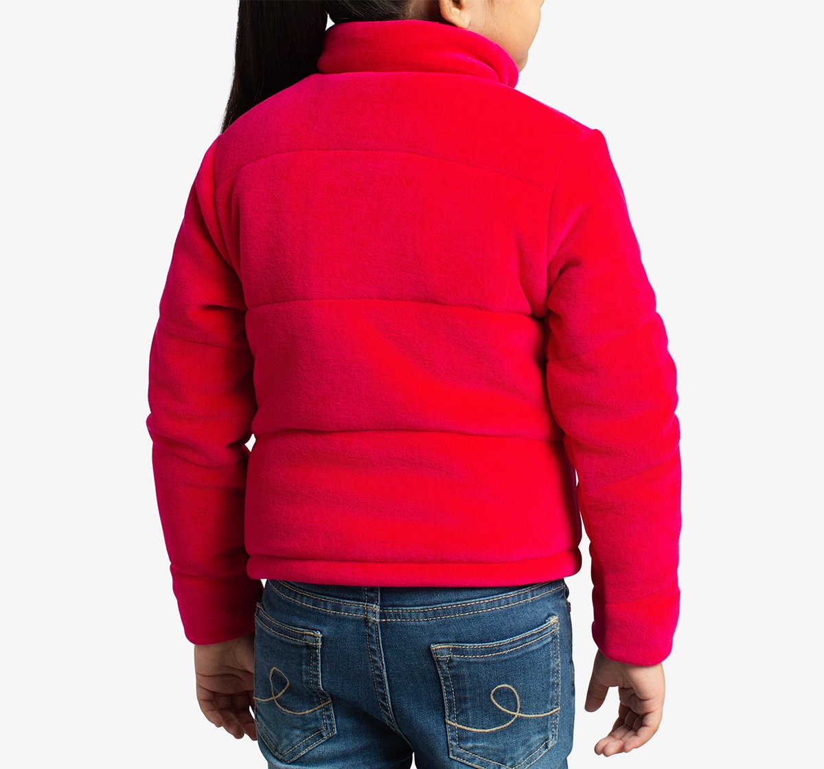 Girls Puffer Jacket With Butterfly Quilting