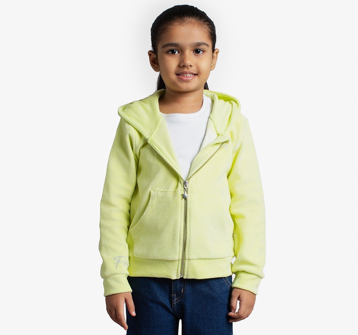Girls  Cotton Velour Jacket
