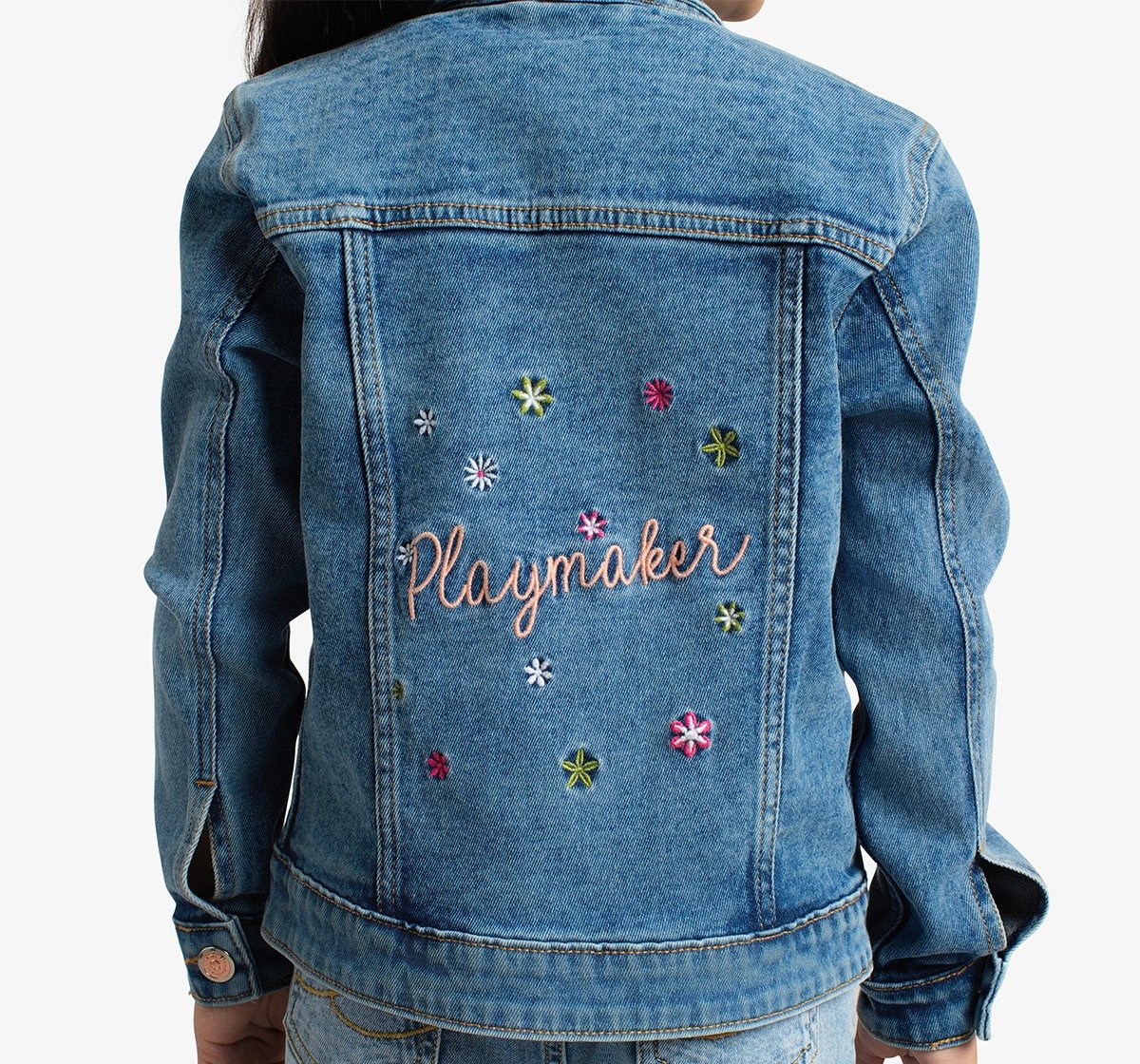 Girls Embroidered Denim Jacket