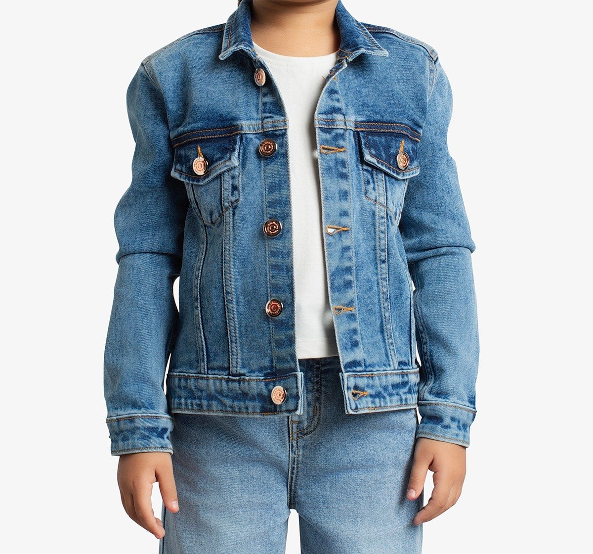 Girls Embroidered Denim Jacket