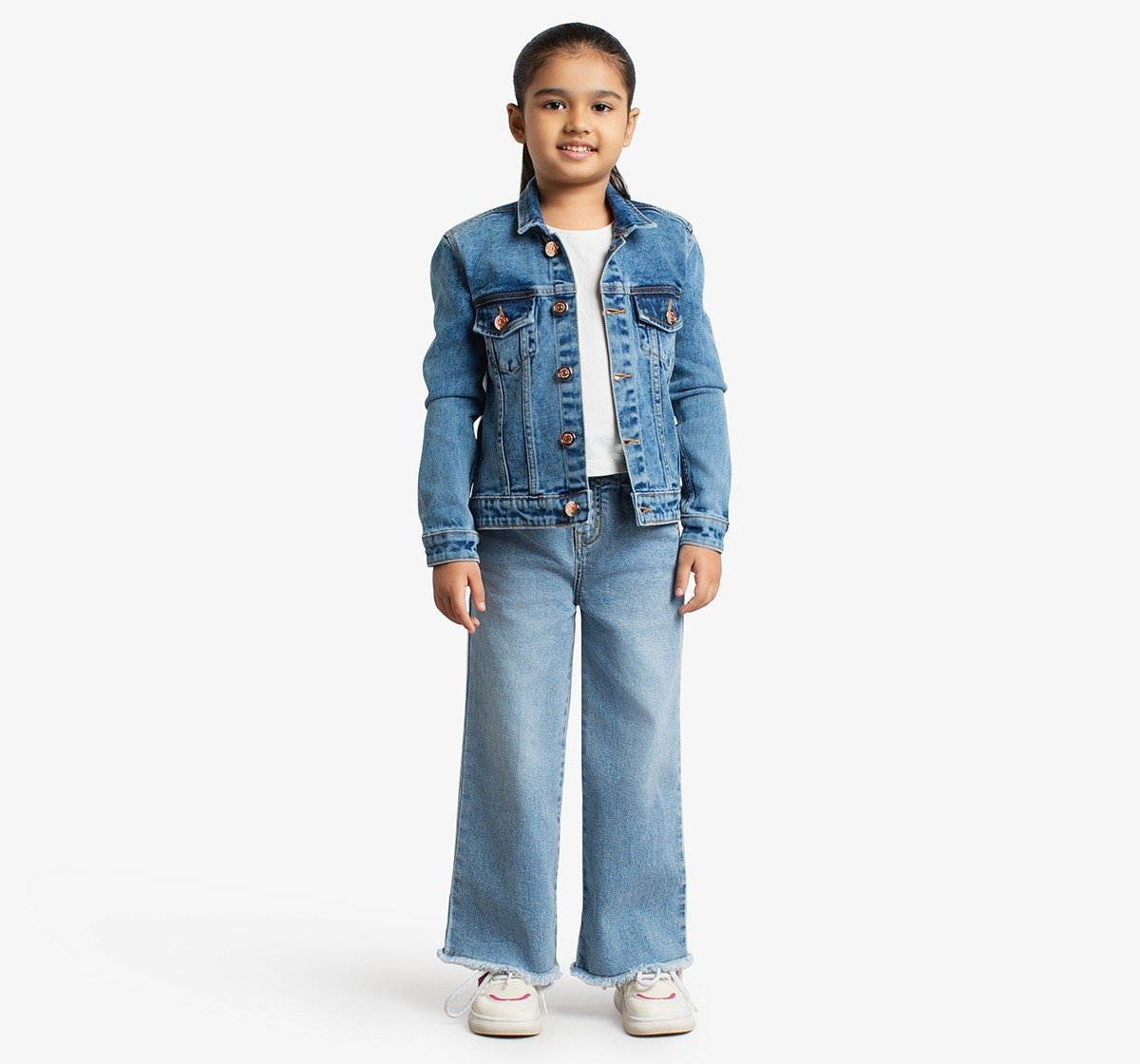 Girls Embroidered Denim Jacket