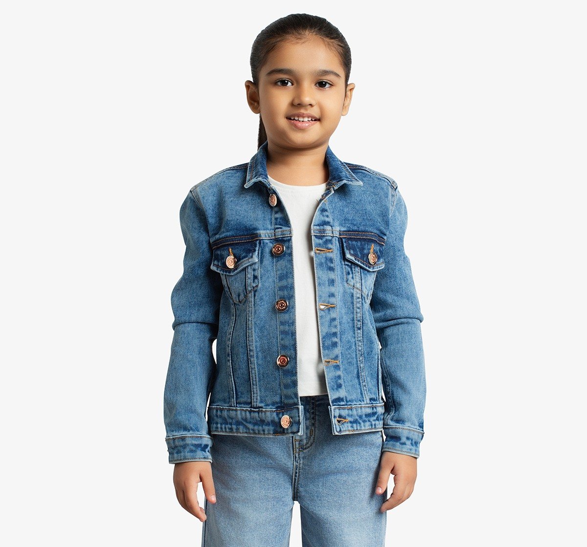 Girls Embroidered Denim Jacket