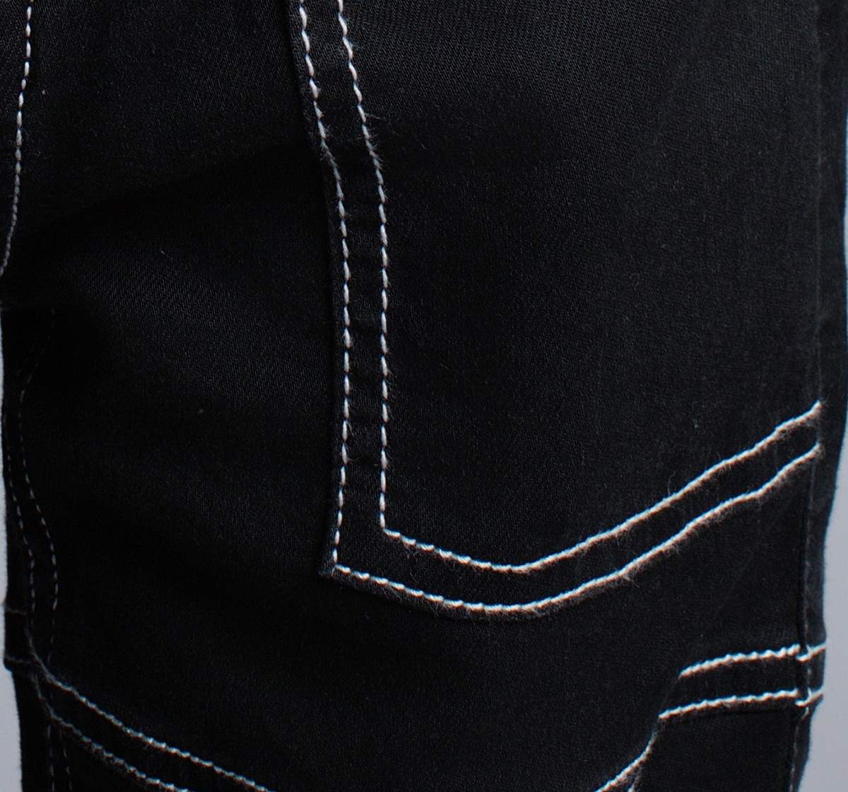 Girls Cargo Style Denim Jeans With Contrast Stitch Detail