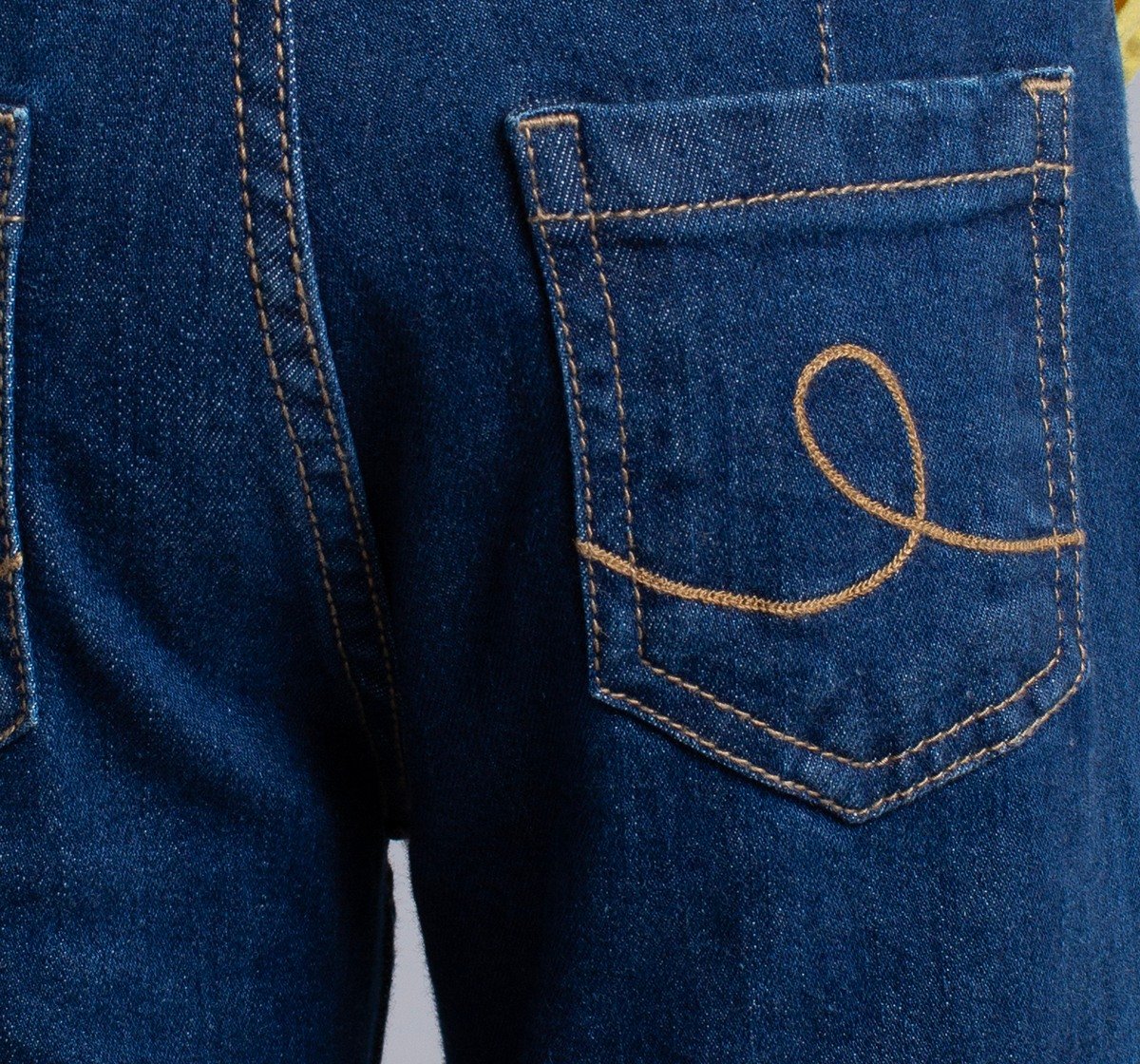 Girls Flared Denim Jeans With Cargo Pockets