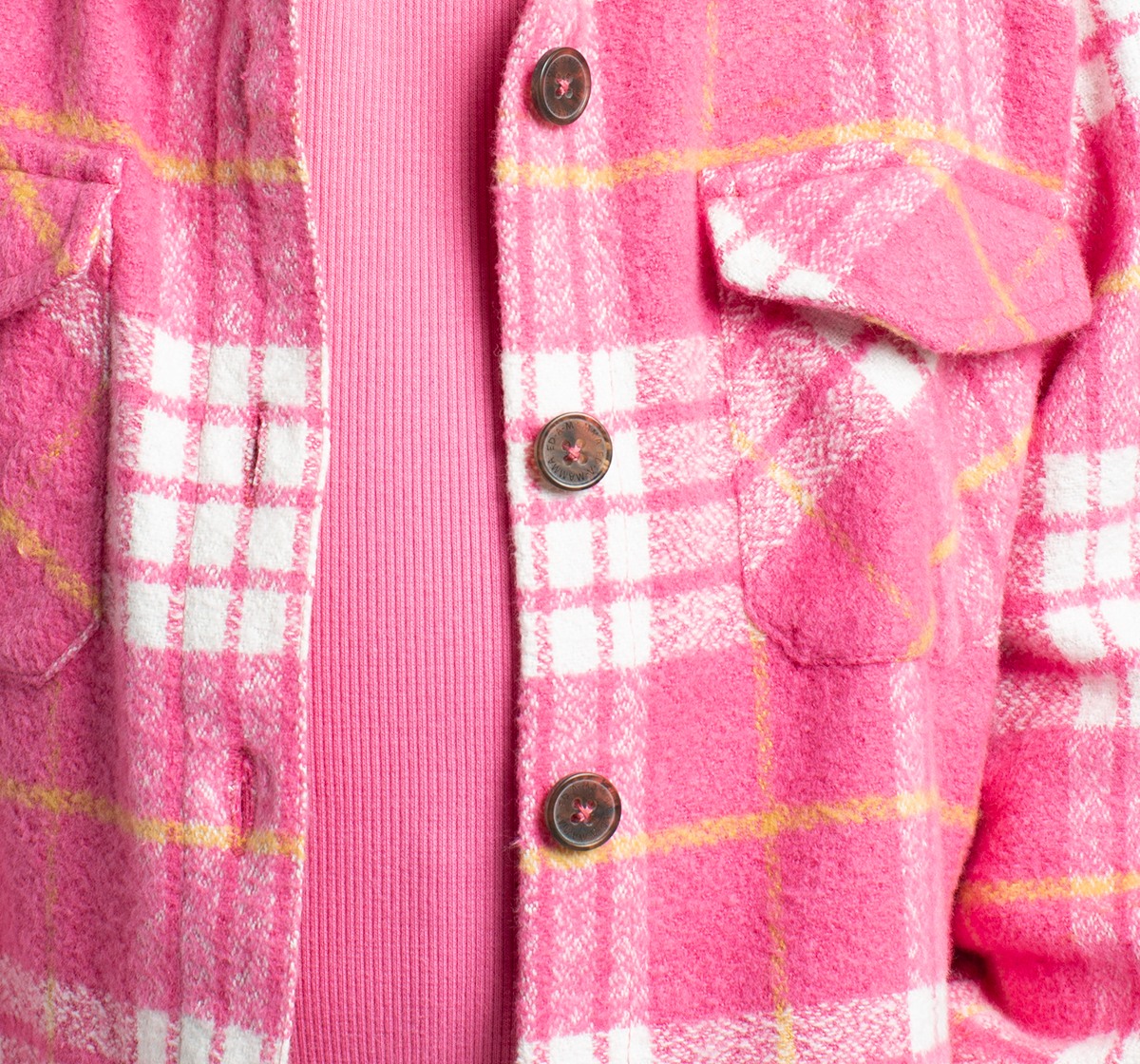 Ed-A-Mamma Girls Rib Dress And Shacket Co-Ordinate Set - Pink