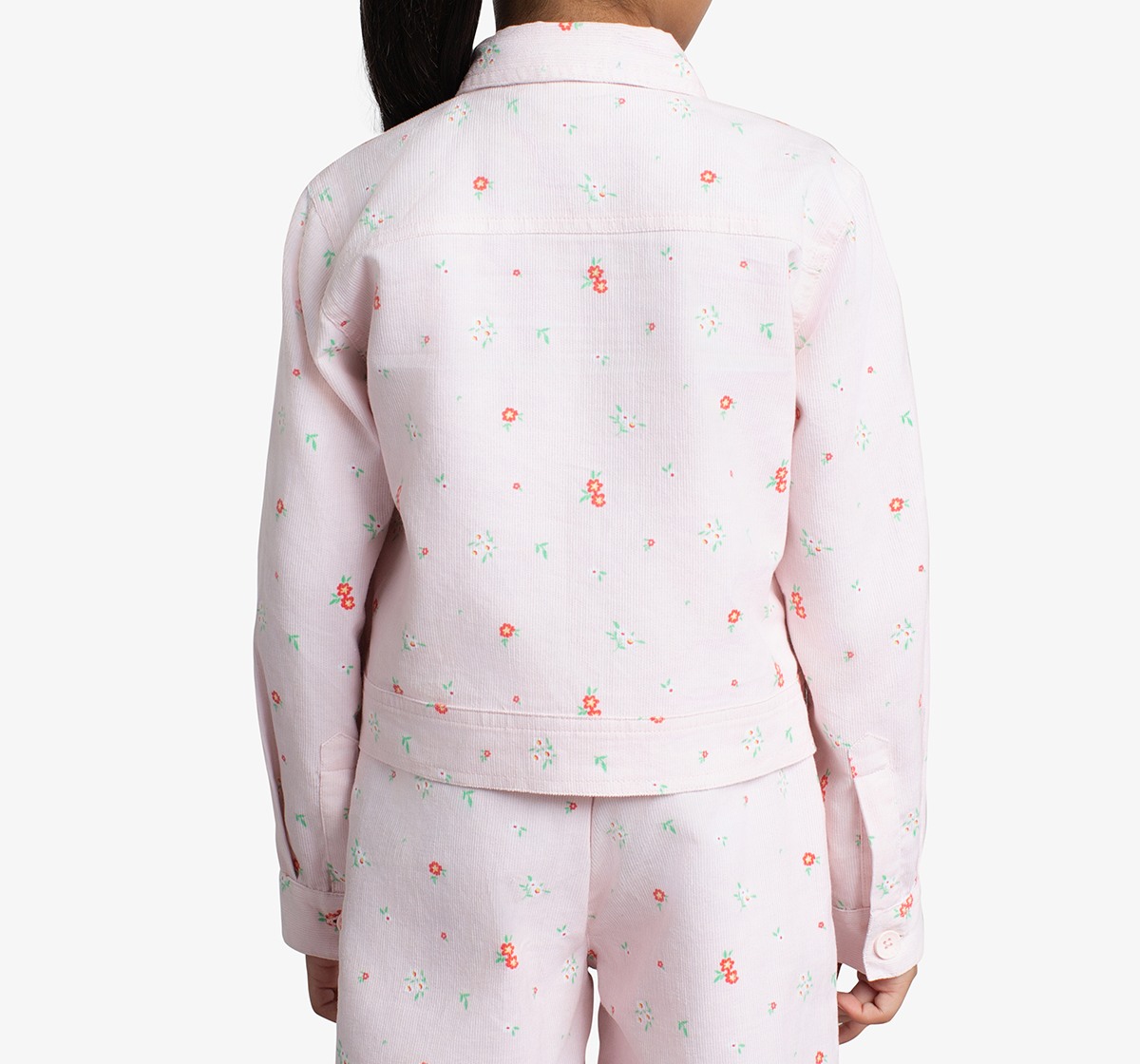 Ed-A-Mamma Girls Printed Jacket And Straight Pants Co-Ordinate Set - Pink