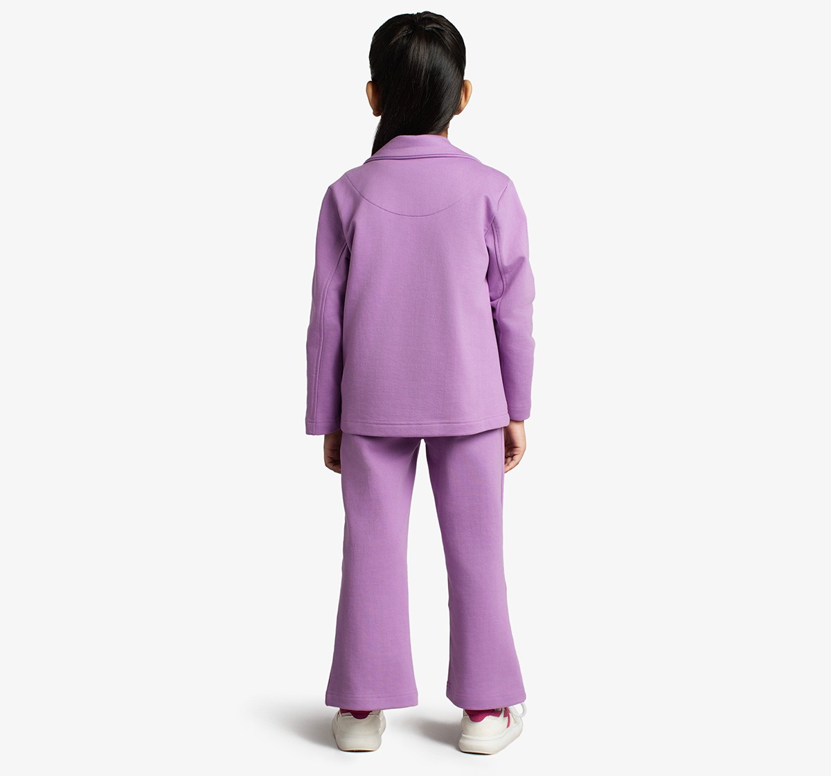 Ed-A-Mamma Girls Jacket, T-Shirt And Flared Pants Co-Ordinate Set - Purple
