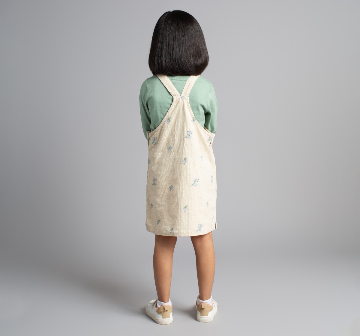Ed-A-Mamma Girls Embroidered Dress With T-Shirt - Multicolor