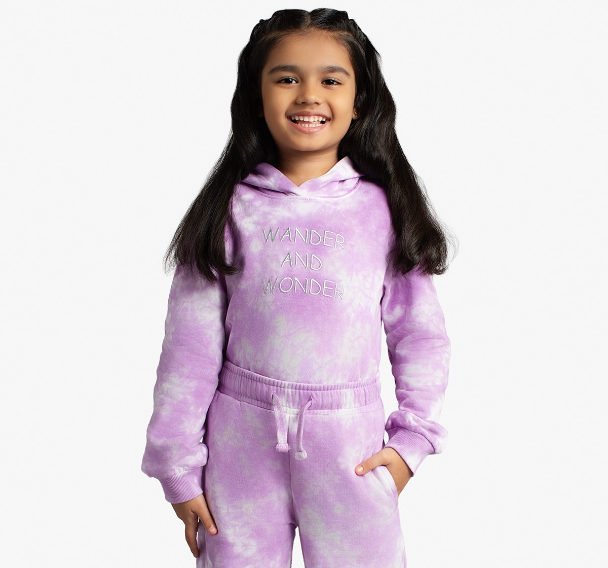 Ed-A-Mamma Girls Tie-Dye Sweatshirt And Pants Co-Ordinate Set - Lavander