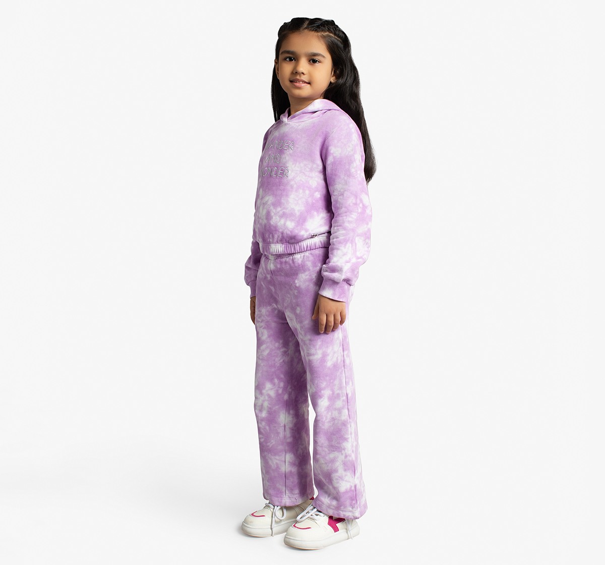Ed-A-Mamma Girls Tie-Dye Sweatshirt And Pants Co-Ordinate Set - Lavander