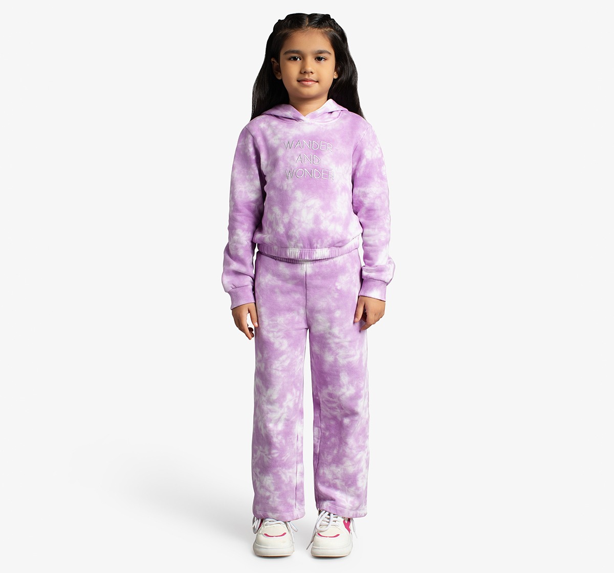 Ed-A-Mamma Girls Tie-Dye Sweatshirt And Pants Co-Ordinate Set - Lavander