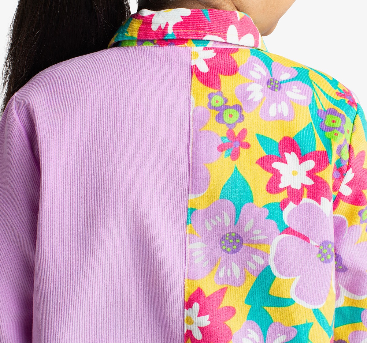 Ed-A-Mamma Girls Floral Printed Corduroy Shirt And Pant Co-Ordinate Set - Multicolor