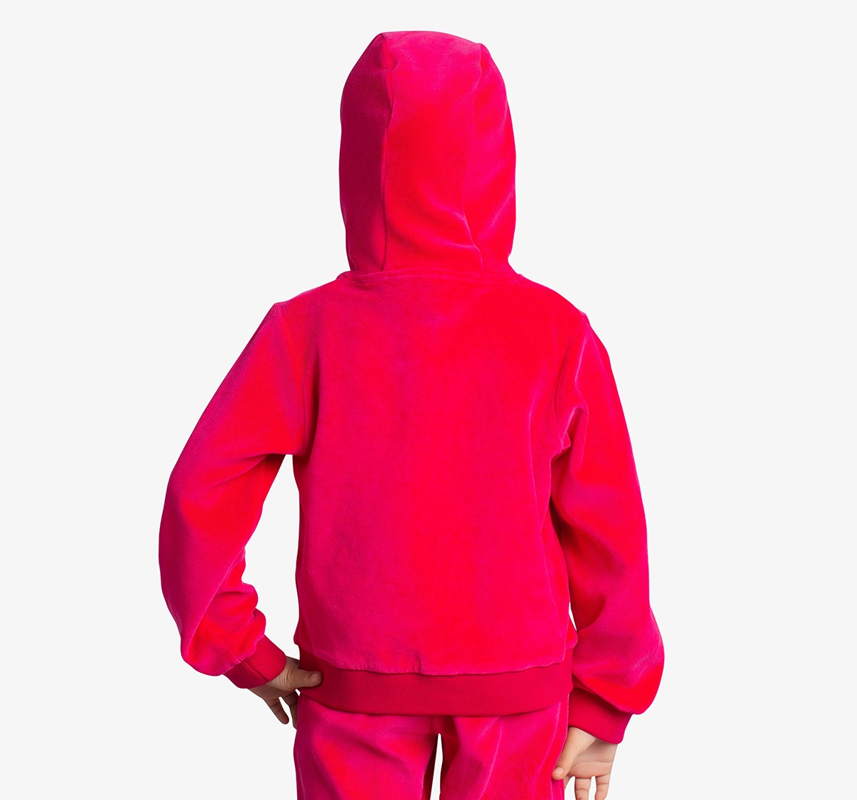 Ed-A-Mamma Girls Cotton Velour Hooded Jacket, T-Shirt And Joggers Co-Ordinate Set - Pink