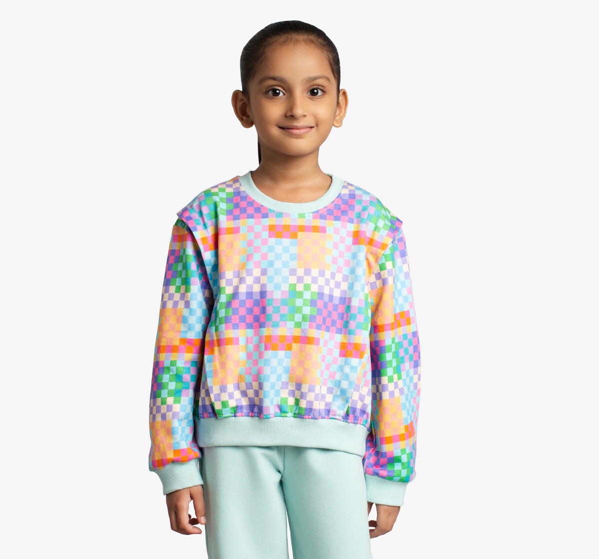 Ed-A-Mamma Girls Printed Sweatshirt And Pants Co-Ordinate Set - Multicolor